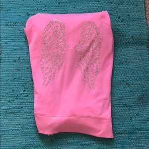 Full Zip Victoria’s Secret pink gen wings hoodie